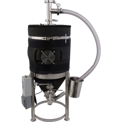 the 7.5 gallon heated and cooled conical fermenter from MoreBeer. Conical fermenter.